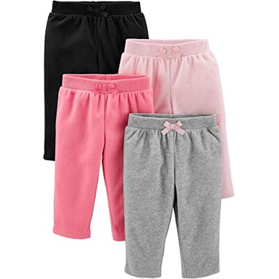 Simple Joys by Carter's Fleece-Hosen, für Babys, Mädchen, 4er-Pack ,Pink/Black/Heather Grey ,6-9 Months Simple Joys by Carter's Fleece-Hosen, für Babys, Mädchen, 4er-Pack ,Pink/Black/Heather Grey ,6-9 Months