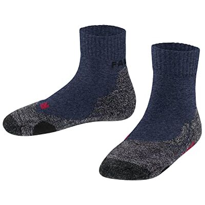 FALKE Unisex Kinder Wandersocken TK2 Short K Sso Wolle Funktionsmaterial antiblasen dick 1 Paar, Blau Dark Blue 6680, 31-34 FALKE Unisex Kinder Wandersocken TK2 Short K Sso Wolle Funktionsmaterial antiblasen dick 1 Paar, Blau Dark Blue 6680, 31-34