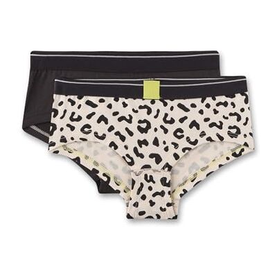Sanetta Mädchen-Hipster (Doppelpack) Off-White & schwarz Leo-Muster Hochwertige und nachhaltige Unterhose für Mädchen aus Baumwoll-Mix. Inhalt: 2er Set Unterwäsche für Mädchen Sanetta Mädchen-Hipster (Doppelpack) Off-White & schwarz Leo-Muster Hochwertige und nachhaltige Unterhose für Mädchen aus Baumwoll-Mix. Inhalt: 2er Set Unterwäsche für Mädchen