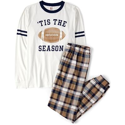 The Children's Place Unisex-Baby Family Matching, Football Pajama Sets, Cotton Pyjamaset, Es ist die Jahreszeit (Tis The Season), L The Children's Place Unisex-Baby Family Matching, Football Pajama Sets, Cotton Pyjamaset, Es ist die Jahreszeit (Tis The Season), L