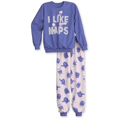 CALIDA Kids Bündchen-Pyjama, Schlafanzug Kinder, aus 100% Bio Baumwolle, hautfreundlich, pflegeleicht Violet Storm 128-134 CALIDA Kids Bündchen-Pyjama, Schlafanzug Kinder, aus 100% Bio Baumwolle, hautfreundlich, pflegeleicht Violet Storm 128-134