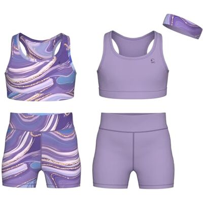 Essenclo Girls Clothing Athletic Sets Sleeveless Crop Tank Tops & Bike Shorts Cheer, Gymnastics, Volleyball Size 3-16 (5 Pcs) E2108 Set-14-7-8 Essenclo Girls Clothing Athletic Sets Sleeveless Crop Tank Tops & Bike Shorts Cheer, Gymnastics, Volleyball Size 3-16 (5 Pcs) E2108 Set-14-7-8