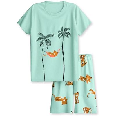 CALIDA Toddlers Kurz-Pyjama, Schlafanzug Kinder, aus Bio Baumwolle, atmungsaktiv, pflegeleicht ICY Mint 116-122 CALIDA Toddlers Kurz-Pyjama, Schlafanzug Kinder, aus Bio Baumwolle, atmungsaktiv, pflegeleicht ICY Mint 116-122