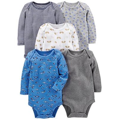Simple Joys by Carter's Baby Mädchen Long-sleeve Bodysuit Pack Of 5 Body (5er Pack) Simple Joys by Carter's Baby Mädchen Long-sleeve Bodysuit Pack Of 5 Body (5er Pack)