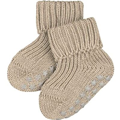 FALKE Unisex Baby Stoppersocken Catspads Cotton B Hp Baumwolle rutschhemmende Noppen 1 Paar, Beige Sand Melange 4650, 74-80 FALKE Unisex Baby Stoppersocken Catspads Cotton B Hp Baumwolle rutschhemmende Noppen 1 Paar, Beige Sand Melange 4650, 74-80