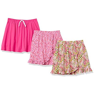 Amazon Essentials Mädchen Strickröcke Mit Elastischem Bund Und Integrierten, Atmungsaktiven Shorts, 3er-Pack, Rosa Floral, 2 Jahre Amazon Essentials Mädchen Strickröcke Mit Elastischem Bund Und Integrierten, Atmungsaktiven Shorts, 3er-Pack, Rosa Floral, 2 Jahre