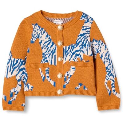 Amazon Essentials Mädchen Strickjacke, Dark Orange Zebra, 5 Jahre Amazon Essentials Mädchen Strickjacke, Dark Orange Zebra, 5 Jahre