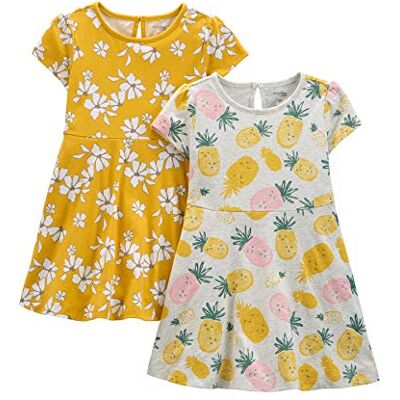 Simple Joys by Carter's Baby Mädchen Short-Sleeve and Sleeveless Dress Sets, Pack of 2 Lässiges Kleid, Grau Ananas/Senfgelb Blumen, 12 Monate (2er Pack) Simple Joys by Carter's Baby Mädchen Short-Sleeve and Sleeveless Dress Sets, Pack of 2 Lässiges Kleid, Grau Ananas/Senfgelb Blumen, 12 Monate (2er Pack)