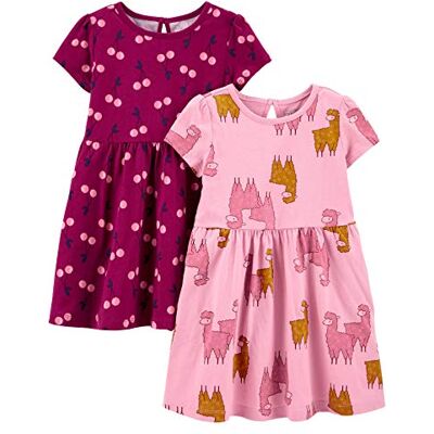 Simple Joys by Carter's Baby Mädchen Short-Sleeve and Sleeveless Dress Sets, Pack of 2 Lässiges Kleid, Kirschen/Lama, 18 Monate (2er Pack) Simple Joys by Carter's Baby Mädchen Short-Sleeve and Sleeveless Dress Sets, Pack of 2 Lässiges Kleid, Kirschen/Lama, 18 Monate (2er Pack)