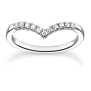 THOMAS SABO Ring V-Form mit weißen Steinen silber 925 Sterlingsilber THOMAS SABO Ring V-Form mit weißen Steinen silber 925 Sterlingsilber