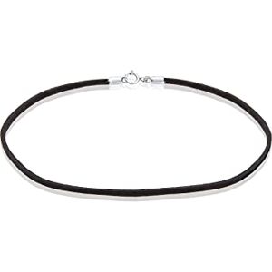 Elli Halskette Damen Choker Basic Trend mit Veloursleder Schwarz in 925 Sterling Silber Elli Halskette Damen Choker Basic Trend mit Veloursleder Schwarz in 925 Sterling Silber