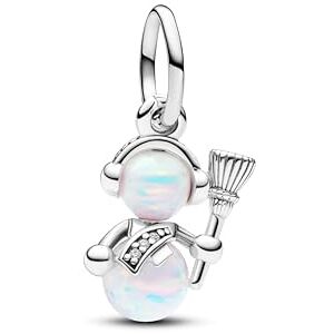 PANDORA Moments Schillernder Schneemann Charm-Anhänger aus Sterling Silber mit künstlichen Opalen, Kompatibel Moments Armbändern, 792981C01 PANDORA Moments Schillernder Schneemann Charm-Anhänger aus Sterling Silber mit künstlichen Opalen, Kompatibel Moments Armbändern, 792981C01