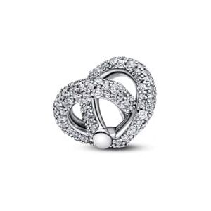 PANDORA Moments Pavé Unendlichkeitsknoten Herz-Charm aus Sterling Silber mit Zirkonia, Kompatibel Moments Armbändern, 793771C01 PANDORA Moments Pavé Unendlichkeitsknoten Herz-Charm aus Sterling Silber mit Zirkonia, Kompatibel Moments Armbändern, 793771C01