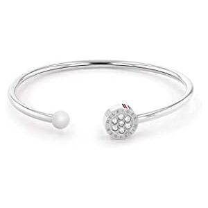 Tommy Hilfiger Jewelry Offenes Bangles Armband für Damen aus Edelstahl mit Kristallen Erhältlich aus Gold, Nelkengold oder Silber Tommy Hilfiger Jewelry Offenes Bangles Armband für Damen aus Edelstahl mit Kristallen Erhältlich aus Gold, Nelkengold oder Silber