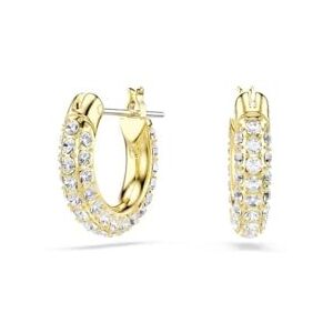 Swarovski Dextera Kreolen, Vergoldete und Weiße Mini-Ohrringe mit Strahlendem, Klarem Kristallpavé, Größe: 1.2 x 1.5 cm Swarovski Dextera Kreolen, Vergoldete und Weiße Mini-Ohrringe mit Strahlendem, Klarem Kristallpavé, Größe: 1.2 x 1.5 cm