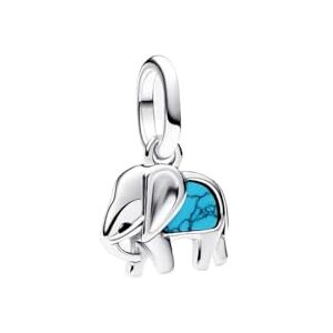 PANDORA ME Türkisfarbener Elefant Mini-Charm-Anhänger aus Sterling Silber mit künstlichem Türkis, Kompatibel Me und Moments Anhänger, 793858C01 PANDORA ME Türkisfarbener Elefant Mini-Charm-Anhänger aus Sterling Silber mit künstlichem Türkis, Kompatibel Me und Moments Anhänger, 793858C01
