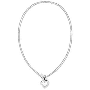 Tommy Hilfiger Jewelry Doppelte Ketten-Halskette für Damen aus Edelstahl mit einem Herz-Anhänger 2780967 Tommy Hilfiger Jewelry Doppelte Ketten-Halskette für Damen aus Edelstahl mit einem Herz-Anhänger 2780967