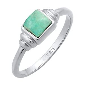 Elli Ring Damen Solitär Vintage Quadrat Schlicht mit Amazonit in 925 Sterling Silber Vergoldet Elli Ring Damen Solitär Vintage Quadrat Schlicht mit Amazonit in 925 Sterling Silber Vergoldet