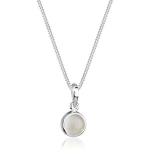 Elli Halskette Damen Anhänger Rund mit Mondstein in 925 Sterling Silber Elli Halskette Damen Anhänger Rund mit Mondstein in 925 Sterling Silber