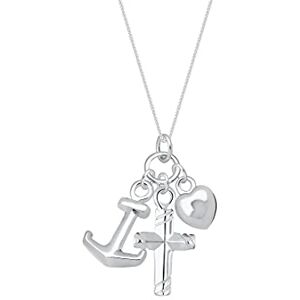 Elli Halskette Damen Anker Herz Kreuz Anhänger in 925 Sterling Silber Elli Halskette Damen Anker Herz Kreuz Anhänger in 925 Sterling Silber