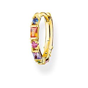 THOMAS SABO Einzel Creole bunte Steine gold 925 Sterlingsilber, 750 Gelbgold Vergoldung THOMAS SABO Einzel Creole bunte Steine gold 925 Sterlingsilber, 750 Gelbgold Vergoldung