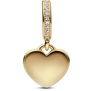 PANDORA Herz Charm-Anhänger aus Sterlingsilber mit Zirkonia in der Farbe Gold, Kompatibel mit Moments Armbänder, 768761C01 PANDORA Herz Charm-Anhänger aus Sterlingsilber mit Zirkonia in der Farbe Gold, Kompatibel mit Moments Armbänder, 768761C01