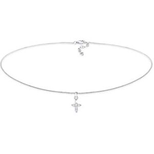 Elli Halskette Damen Choker Kreuz Religion mit Zirkonia Kristallen in 925 Sterling Silber Elli Halskette Damen Choker Kreuz Religion mit Zirkonia Kristallen in 925 Sterling Silber