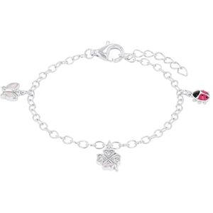 Prinzessin Lillifee Kinder-Armband Marienkäfer und Schmetterling 925 Silber rhodiniert Emaille Zirkonia rosa 14 cm 523035 9082414, Einheitsgröße Prinzessin Lillifee Kinder-Armband Marienkäfer und Schmetterling 925 Silber rhodiniert Emaille Zirkonia rosa 14 cm 523035 9082414, Einheitsgröße