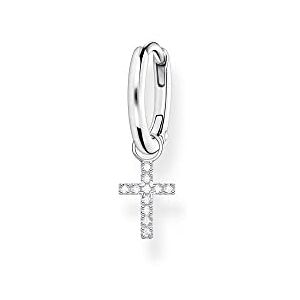 THOMAS SABO Einzel Creole mit Kreuz Anhänger silber 925 Sterlingsilber THOMAS SABO Einzel Creole mit Kreuz Anhänger silber 925 Sterlingsilber