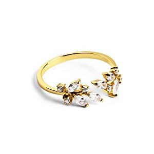SINGULARU Buganvilla White Ring. Sterlingsilber mit 18 Kt Vergoldeter Beschichtung und Zirkonia. Schmuck für Damen. SINGULARU Buganvilla White Ring. Sterlingsilber mit 18 Kt Vergoldeter Beschichtung und Zirkonia. Schmuck für Damen.