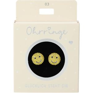 Depesche 13914.003 Glitzer Stecker-Ohrringe in Gelb, mit Smiley Motiv und Glitzersteinen, als kleines Geschenk Depesche 13914.003 Glitzer Stecker-Ohrringe in Gelb, mit Smiley Motiv und Glitzersteinen, als kleines Geschenk