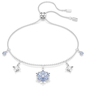 Swarovski Magic Armband, Rhodiniertes Damenarmband mit Schneeflocke aus Blauem Zirkonia und Kleineren Winterlichen Motiven, Mit Kugelschiebeverschluss, Armbandlänge: 24 cm, Motivgröße: 1.4 x 1.1 cm Swarovski Magic Armband, Rhodiniertes Damenarmband mit Schneeflocke aus Blauem Zirkonia und Kleineren Winterlichen Motiven, Mit Kugelschiebeverschluss, Armbandlänge: 24 cm, Motivgröße: 1.4 x 1.1 cm