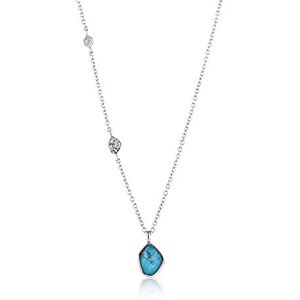 ANIA HAIE Damen Halskette MINERAL GLOW Turquoise aus Sterling Silber, besetzt mit zwei Silberplättchen und einem Türkis Anhänger, Länge 46cm + 5cm Verlängerung, inkl. Geschenkverpackung ANIA HAIE Damen Halskette MINERAL GLOW Turquoise aus Sterling Silber, besetzt mit zwei Silberplättchen und einem Türkis Anhänger, Länge 46cm + 5cm Verlängerung, inkl. Geschenkverpackung