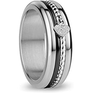 BERING Austauschbar Ringkombination für Damen in Silber & Schwarz mit einzigartigem Twist- & Change System, Rhine BERING Austauschbar Ringkombination für Damen in Silber & Schwarz mit einzigartigem Twist- & Change System, Rhine