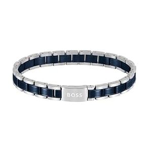 HBJ BOSS Jewelry Armband mit Knebelverschluss für Herren Kollektion METAL LINKS ESSENTIALS aus Edelstahl, Schwarz, Blau und Gelbgold HBJ BOSS Jewelry Armband mit Knebelverschluss für Herren Kollektion METAL LINKS ESSENTIALS aus Edelstahl, Schwarz, Blau und Gelbgold