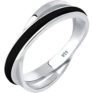 Elli Ring Damen Wickel Modern mit Emaille Weiß aus 925 Sterling Silber Elli Ring Damen Wickel Modern mit Emaille Weiß aus 925 Sterling Silber