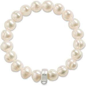 THOMAS SABO Damen Charm-Armband Süßwasserzuchtperle Charm Club 925 Sterling Silber X0041-082-14 THOMAS SABO Damen Charm-Armband Süßwasserzuchtperle Charm Club 925 Sterling Silber X0041-082-14
