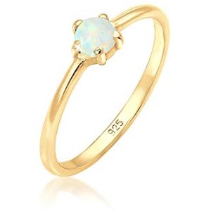 Elli Ring Damen Basic Bandring Synthetischer Opal Geo in 925 Sterling Silber vergoldet Elli Ring Damen Basic Bandring Synthetischer Opal Geo in 925 Sterling Silber vergoldet