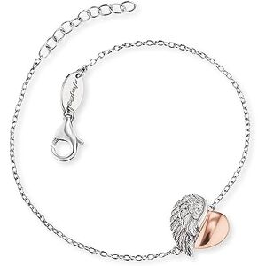Engelsrufer Damen Armband aus Sterling Silber mit Herzflügel Anhänger, Bicolor, Zirkonia Steine, längenverstellbar (17–20 cm), nickelfrei, Allergiker freundlich Engelsrufer Damen Armband aus Sterling Silber mit Herzflügel Anhänger, Bicolor, Zirkonia Steine, längenverstellbar (17–20 cm), nickelfrei, Allergiker freundlich