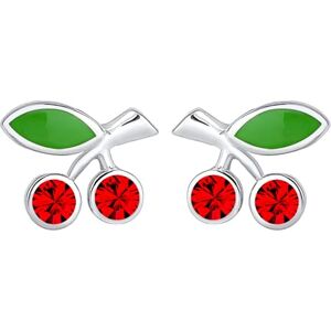 Elli Ohrringe Kinder Ohrstecker Kirschen mit Emaille und Kristallen in 925 Sterling Silber Elli Ohrringe Kinder Ohrstecker Kirschen mit Emaille und Kristallen in 925 Sterling Silber