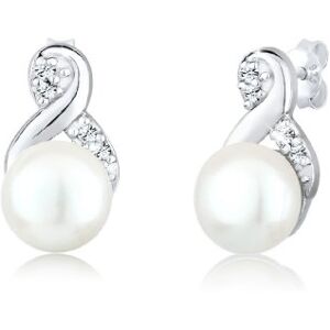 Elli Ohrringe Damen Infinity Perle mit Kristalle in 925 Sterling Silber Lié Elli Ohrringe Damen Infinity Perle mit Kristalle in 925 Sterling Silber Lié