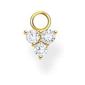 THOMAS SABO Einzel Ohrring Anhänger weiße Steine gold 750 Gelbgold Vergoldung, 925 Sterlingsilber THOMAS SABO Einzel Ohrring Anhänger weiße Steine gold 750 Gelbgold Vergoldung, 925 Sterlingsilber
