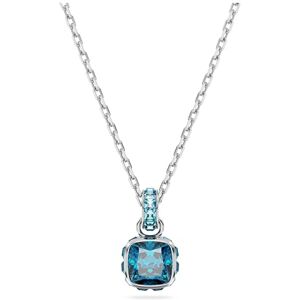 Swarovski Birthstone Anhänger Dezember, Blaue und Rhodinierte Damenhalskette mit Kristallen Swarovski Birthstone Anhänger Dezember, Blaue und Rhodinierte Damenhalskette mit Kristallen