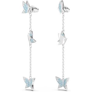 Swarovski Lilia Drop-Ohrhänger, Schmetterling, Blau, Rhodiniert Swarovski Lilia Drop-Ohrhänger, Schmetterling, Blau, Rhodiniert