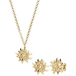 Elli Schmuckset Damen Edelweiss Traditionell in 925 Sterling Silber Vergoldet Elli Schmuckset Damen Edelweiss Traditionell in 925 Sterling Silber Vergoldet