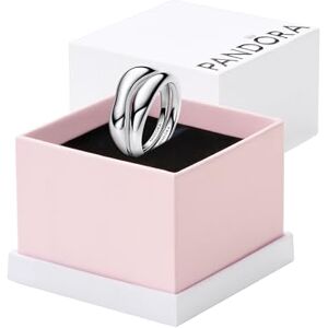 PANDORA Essence Organisch Geformte Stacking-Ringe aus Sterling Silber, Größe: 56, 193264C00-56 PANDORA Essence Organisch Geformte Stacking-Ringe aus Sterling Silber, Größe: 56, 193264C00-56