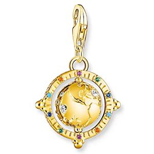 THOMAS SABO Charm-Anhänger bunte Weltkugel vergoldet 750 Gelbgold Vergoldung, 925 Sterlingsilber THOMAS SABO Charm-Anhänger bunte Weltkugel vergoldet 750 Gelbgold Vergoldung, 925 Sterlingsilber