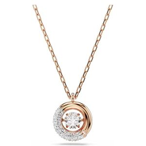 Swarovski Dextera Halskette, Weiße, Rosé Vergoldete Damenhalskette mit Anhänger und Strahlenden Kristallen Swarovski Dextera Halskette, Weiße, Rosé Vergoldete Damenhalskette mit Anhänger und Strahlenden Kristallen