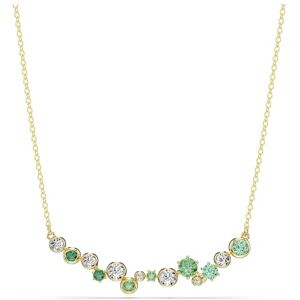 Swarovski Constella Halskette, Vergoldete Damenhalskette mit Klaren Kristallen und Grünen Zirkonia in Krappen- und Kesselfassungen und Verschiedenen Größen, Länge: 38-48 cm Swarovski Constella Halskette, Vergoldete Damenhalskette mit Klaren Kristallen und Grünen Zirkonia in Krappen- und Kesselfassungen und Verschiedenen Größen, Länge: 38-48 cm
