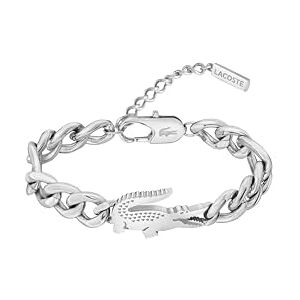 Lacoste Gliederarmband Für Männer und Frauen Kollektion CROCODILE aus Edelstahl mit einem Charm in Form eines Krokodils Erhältlich aus Gold oder Silber Lacoste Gliederarmband Für Männer und Frauen Kollektion CROCODILE aus Edelstahl mit einem Charm in Form eines Krokodils Erhältlich aus Gold oder Silber